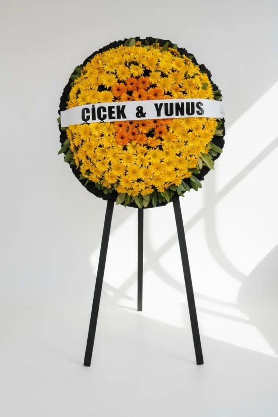 Sarı-Turuncu Gerbera Çelenk